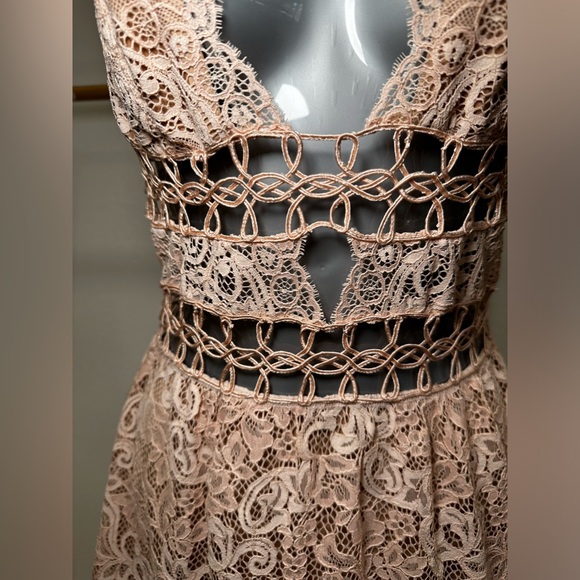 For Love & Lemons Mon Cheri Dress Ballet Blush Pink Lace Mini Size XS** - Picture 11 of 14